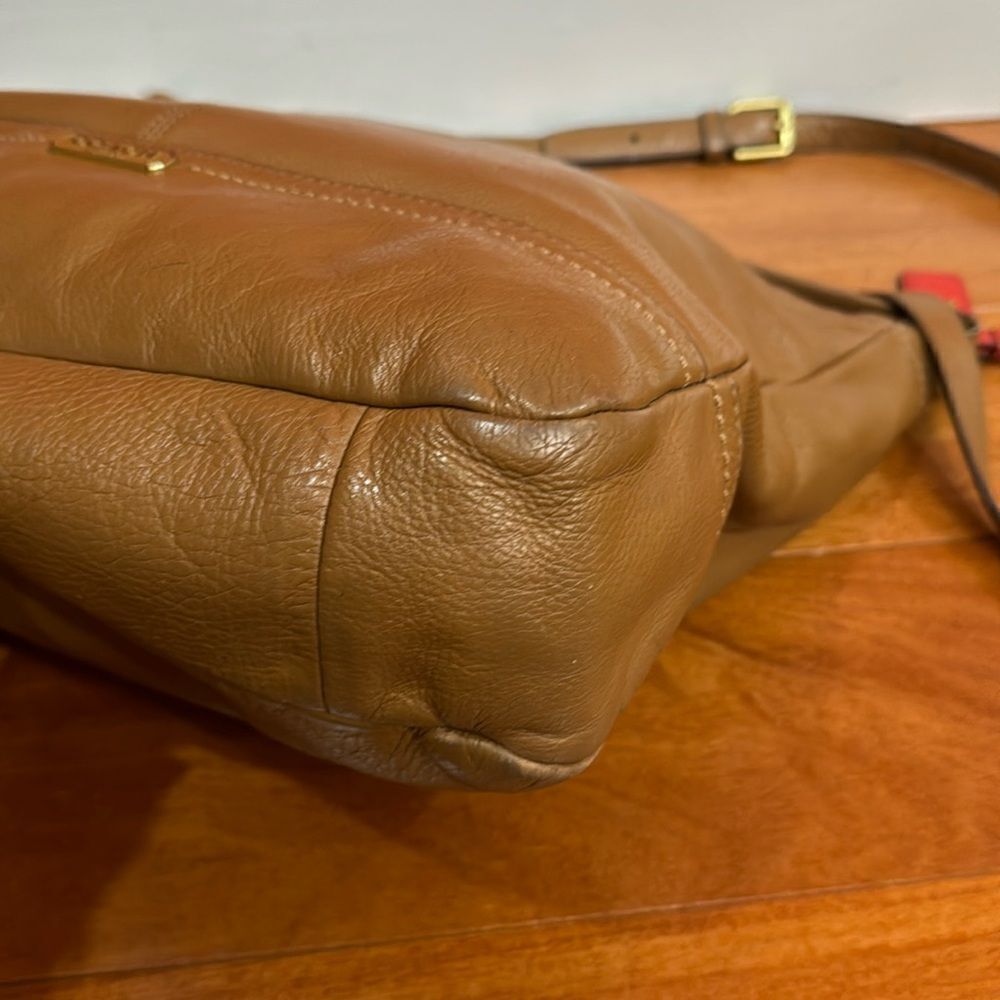 Coach British Tan Leather Hobo Adj. Strap 2 Way Shoulder‎ Zip Close - Picture 12 of 16